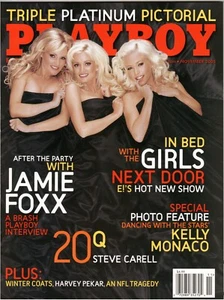 PLAYBOY MAGAZINE November 2005 Holly Kendra & Bridget Triple Platinum Pictorial - Picture 1 of 3