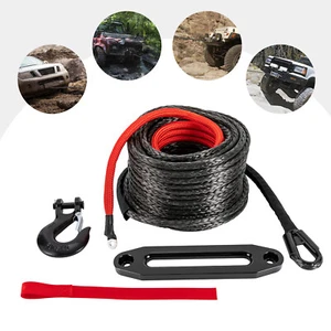 Cable de recuperación de línea de cabrestante sintético de 3/8"x100 ft 23809 lb para camioneta SUV - Imagen 1 de 10