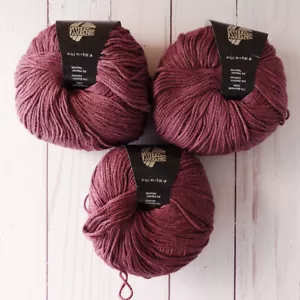 Lana Grossa 365 Cashmere ~ Lot of 3 ~ #25 Burgundy ~ Cotton Cashmere ~ Chainette - Picture 1 of 5