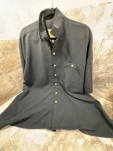 Joe Marlin XL Vintage Black Dressy Hawaiian Shirt Preowned, Sexy Masculine - Picture 1 of 6