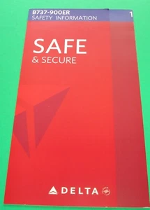 DELTA AIRLINES BOEING B737-900ER SAFETY INFORMATION CARD Safe & Secure 03-15 - Picture 1 of 4