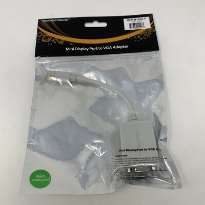 MonoPrice - Mini Display Port to VGA Adapter - MDP-M-VGA-F (White) DisplayPort - Image 1 of 2