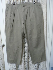 =CCW BREAKAWAYS MEN 42 (43x30.5) BEIGE KHAKIS-12.5" RISE-PLEATED-STRAIGHT-EUC - Picture 1 of 17