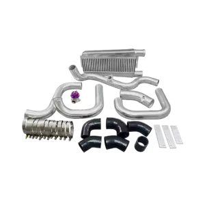 CXRacing Intercooler Pipe Tube Kit for 04-08 Acura TSX K24 Motor T04E Black Hose - Foto 1 di 9