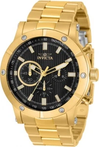INVICTA Mens Specialty Gold Steel Watch Chronograph Tachometer 18163 Black Dial - Picture 1 of 5