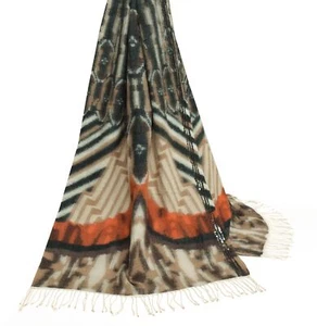 Sushila Vintage Multi-Color Dupatta 100% Pure Woolen Warm Woven Shawl Long Stole - Picture 1 of 10