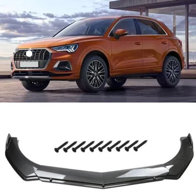 For Audi Q3 Q5 Q7 UNIVERSAL Front Bumper Lip Spoiler Splitter Carbon Fiber Style Foto 1 de 4