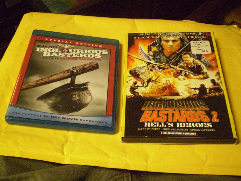 (2) Inglourious Basterds Blu-Ray/DVD Lot: Quentin Tarantino + IB 2 (w/Slipcover) - Image 1 of 1