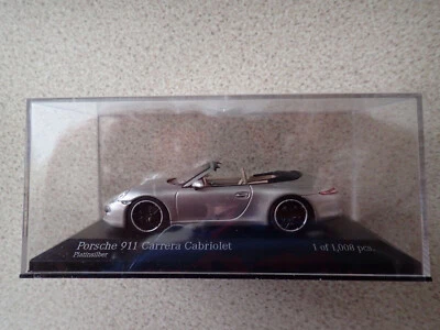 Minichamps 1:43 410 060231 Porsche 911 Carrera Cabriolet 2012 Silver Undisplayed - Image 1 of 4