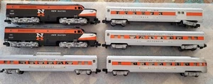 JUEGO DE CLIPPER AMERICAN FLYER 5670 TRH NEW HAVEN 494+495+COCHES A RAYAS NARANJAS - Imagen 1 de 18