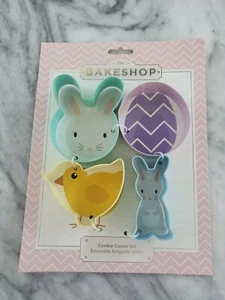 THE BAKESHOP Easter / Spring Cookie Cutter Set BUNNY,EASTER EGG, CHICK, RABBIT - Picture 1 of 3