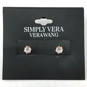 Simply Vera by Vera Wang Earrings Gold-tone Clear Rhinestone Studs - Imagen 1 de 2