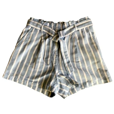 Loft Blue & White Striped Linen Shorts Reg Size XS Pockets Matching Belt - Image 1 of 4