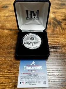 ATLANTA BRAVES MLB LE BASEBALL MÜNZE SILBER 1 OZ 4TH WORLD SERIES HIGHLAND MINT - Bild 1 von 5