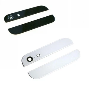 Black/White Back Rear Top/Bottom Glass Cover With Camera & FlashLen For iPhone 5 - Photo 1 sur 9