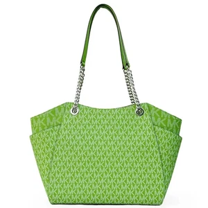 Borsa a tracolla Michael Kors Jet Set catena viaggio grande logo firma verde. - Foto 1 di 3