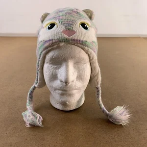 Capelli Girls Size Medium Colorful Knit Fleece Lined Cat Ear Winter Hat - Picture 1 of 5