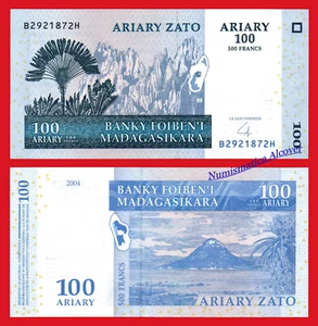 MADAGASCAR 100 Ariary = 500 Francos 2004 Pick 86b SC / UNC - Picture 1 of 1
