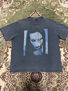 T-shirt vintage 90 Marilyn Manson The Long Hard Road Out Of Hell oversize sbiadita - Foto 1 di 7