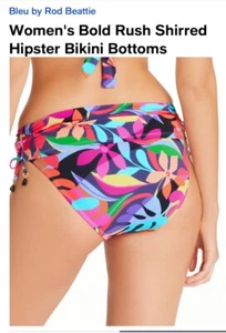Bleu Rod Beattie Women's Printed Sarong Hipster Bikini Swim Bottom Size 8NWT - Picture 1 of 6