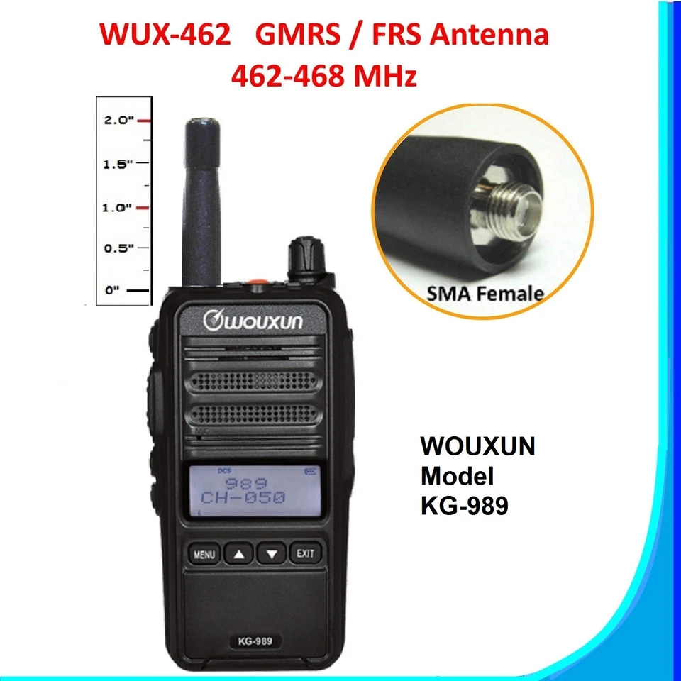 Antena corta GMRS afinada WUX-462 2" de alto para WOUXUN KG-989 KG989 UHF Foto 1 de 1