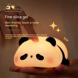 Panda Night Lights For Kids Cute Animal Silicone Timing Rechargeable Lamp Cartoo - Picture 1 of 7