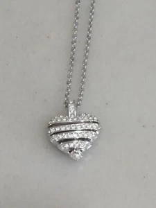 Collar Swarovski Firmado Sensible Corazón Puff Cristal Día de San Valentín  - Imagen 1 de 6