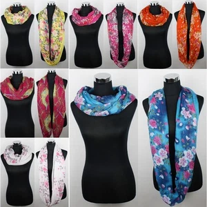 NEU XXL Blumen Ketten Schal Damen Rundschal Loopschal Tuch Halstuch Loop  - Bild 1 von 12