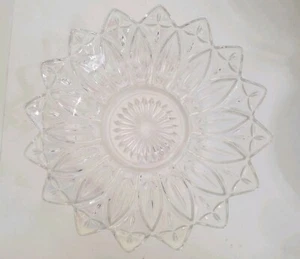 Federal Glass Petal Pattern ~ Clear Carnival Iridescent 10" bowl - Picture 1 of 5