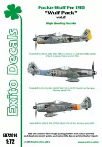 EXITO DECALCOMANIE ED72014 - 1:72 Wulf Pack vol.2 - Fw 190 - Foto 1 di 8