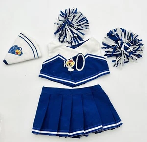 Build A Bear Cheerleader Outfit Blue Skirt Top Pom Poms & Megaphone 4 piece Set - Picture 1 of 9