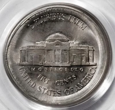 1996 PCGS MS64 Multi Struck Reverse Die Cap Nickel Mint Error Coin Stuck on Die - Image 1 of 4
