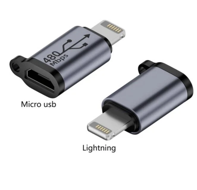 ADATTATORE CONVERTITORE DA MICRO USB A LIGHTNING DATI RICARICA PER APPLE IPHONE - Immagine 1 di 1