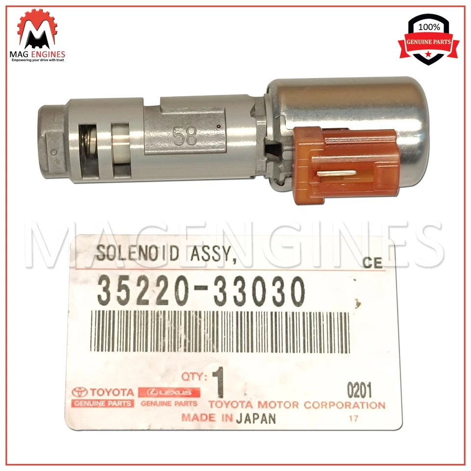 35220-33030 GENUINE OEM SOLENOID ASSY, CLUTCH CONTROL, NO.2 3522033030 - Imagem 1 de 4