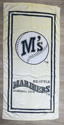 Vintage 1970s Seattle Mariners M's Baseball MLB Beach Towel Cover