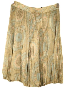 Valentino Miss V Women's Size 8 Silk Pleated Skirt Medallion Print Vintage - Picture 1 of 13