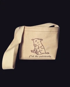 Fuck-The Patriarchy Embroidered Tote Bag - Statement Piece - Picture 1 of 3