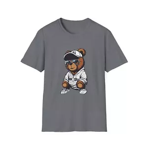 New York Icon Teddy T-Shirt, Streetwear Yankee Bear Tee, Urban Fashion Shirt, - Picture 1 of 8
