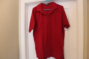 RALPH LAUREN SHORT SLEEVE POLO SHIRT MENS L PERFECT CONDITION 90S RED - Picture 1 of 1