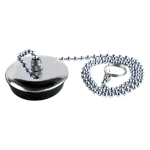 Koncreto Tappo Con Catena D. 44 In Gomma/Acciaio Inox. In Blister. - Immagine 1 di 1