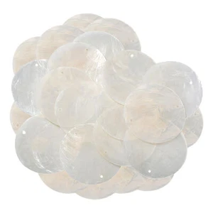 100pcs Round Shells with Holes Round Seashells Flat Shell Beads Jewelry Making - Picture 1 of 12