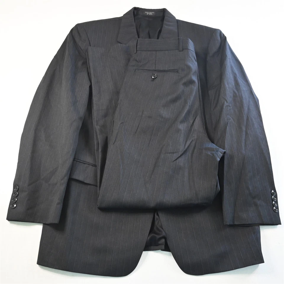 Jones New York 42R 34x32 Gris Rayas 100% Lana Hombre Chaqueta Pantalones Traje Foto 1 de 4