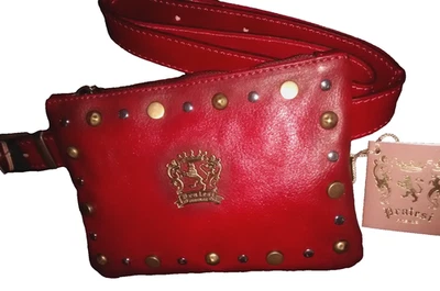 Bolso Bandolera y Riñonera Pratesi, Firenze Rojo Cereza Cuero Italiano Nuevo con Etiquetas Foto 1 de 4