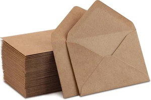 Kraft Mini Envelopes Brown Kraft Envelopes for Gift Cards and Business Cards (4" - Picture 1 of 3