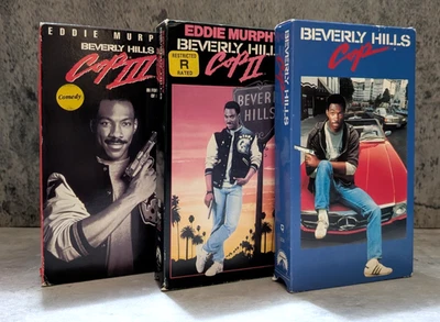 Beverly Hills Cop trilogy VHS lot. 1, II & III. Eddie Murphy. TESTED! - Image 1 of 3