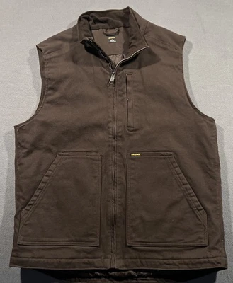 Brahma Vest Mens Large 42-44 Brown Insulated Canvas Work Full Zip Pockets - Image 1 of 4