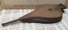 Vintage 21" Wooden Bellows Fire Blower Lighter with Worn Leather Stove Fireplace