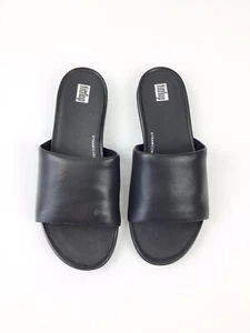 Fitflop Gracie Leather Pool Slides All Black Size 8 $95 - Picture 1 of 10