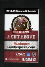 Muskegon Lumberjacks--2014-15 Pocket Schedule--Bud Light--USHL