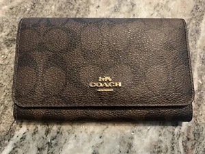 Coach Signature Foldover Wristlet No Wrist Strap - Picture 1 of 10